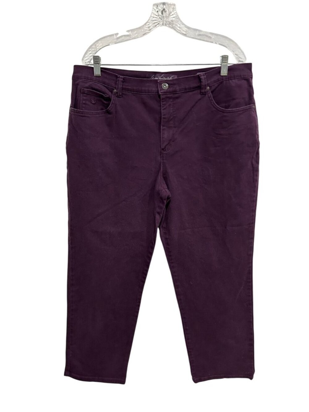 Gloria Vanderbilt 16 Short Purple Jeans Straight Leg Cotton Blend Retro Timeless